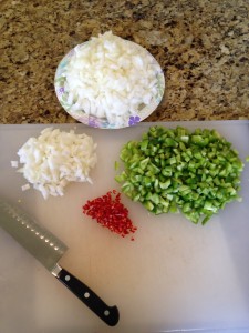 onion and peppers