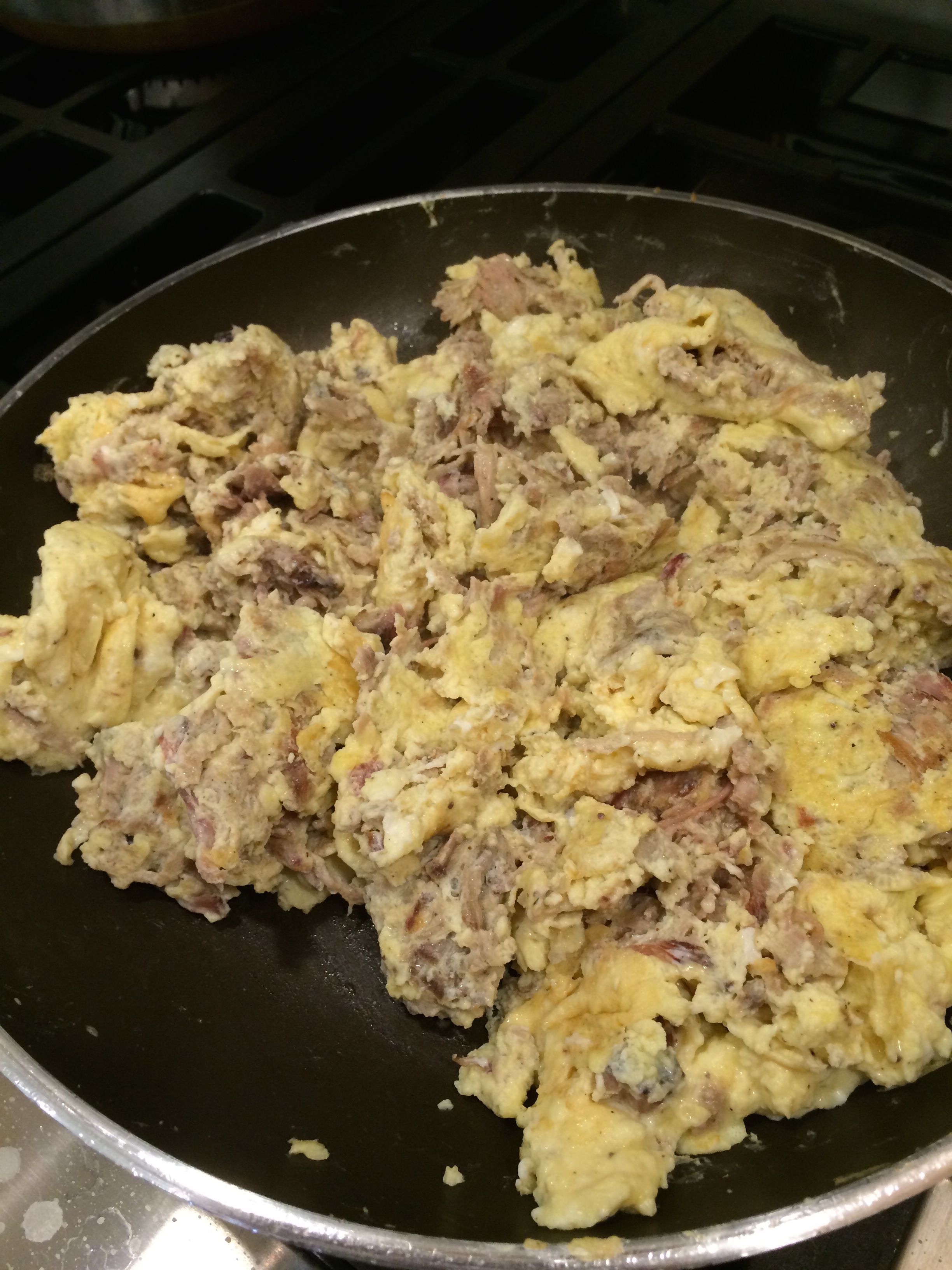 pulled pork and eggs